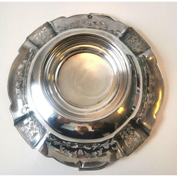 Display Dish Fruit Silver Plated Vintage - Picture 3 of 9